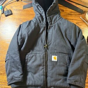 Carhartt Kids Black Jacket with Iconic Orange Patch